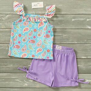 Pete + Lucy Poppin Paisley 2 pc outfit size 6/6x